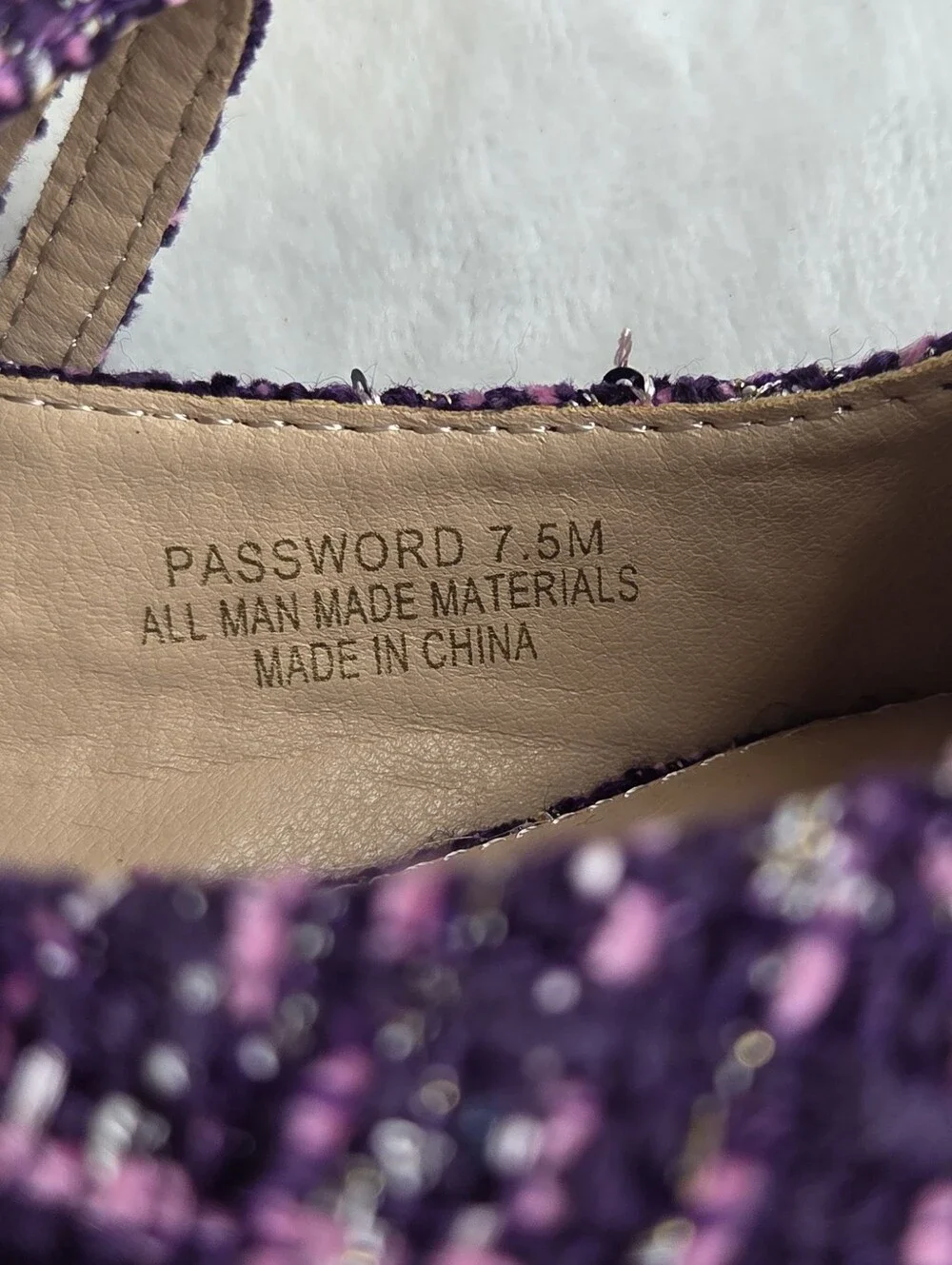 💜 CUSHIONAIRE Password Purple Tweed Mary Jane Flats Women’s 7.5M